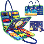 Busy Board Montessori Toy for Kids, Educational Learning Activity Sensory Board, Developing Sensory Toy for Fine Motor Skills, Travel Toy for Plane Car, Gift for Boys Girls
