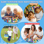 Busy Board Montessori Toy for Kids, Educational Learning Activity Sensory Board, Developing Sensory Toy for Fine Motor Skills, Travel Toy for Plane Car, Gift for Boys Girls